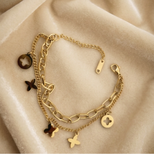 Double-Layered bracelet 316L grade anti-tarnished