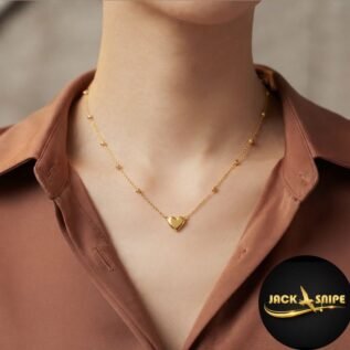 minimalist puffy heart pendant