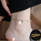 multi-color stone charm anklet