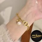 CD logo pearl hanging bracelet
