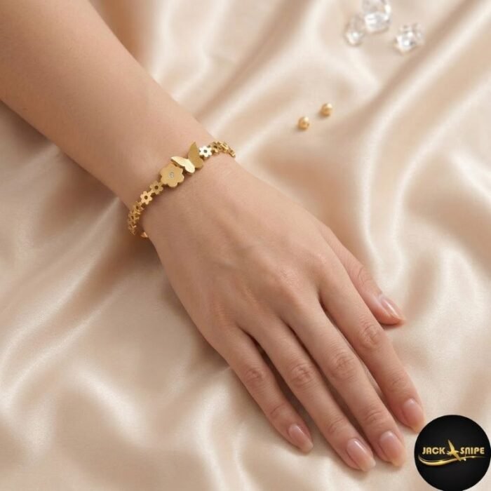 charming butterfly and floral motif with stone charming butterfly and floral motif with stone