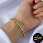 gold crystal buckle bangle
